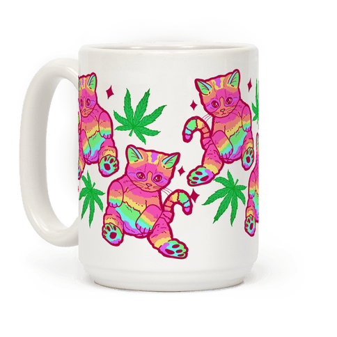 Rainbow Weed Kitty Coffee Mug